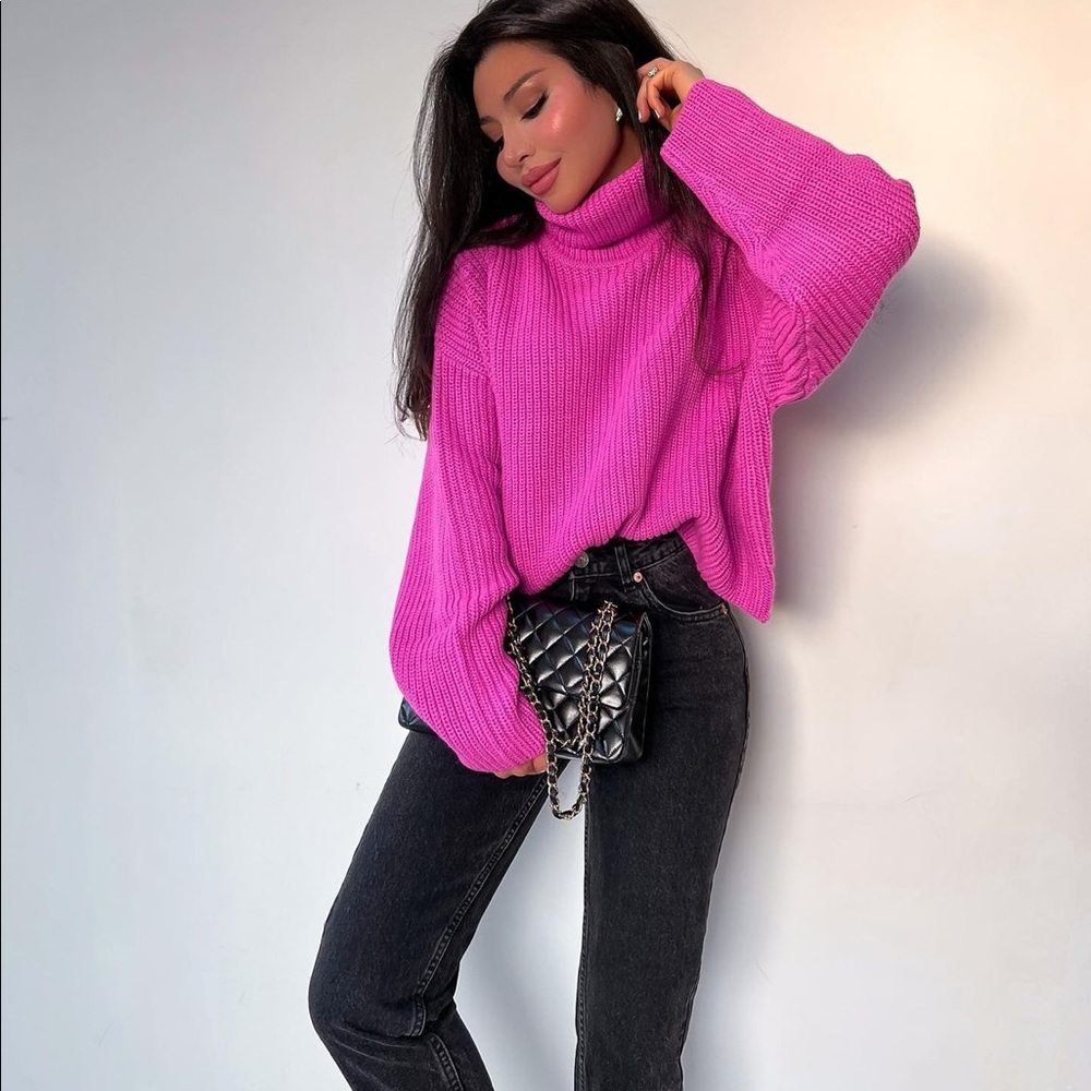 Zara High Collar Knit Sweater